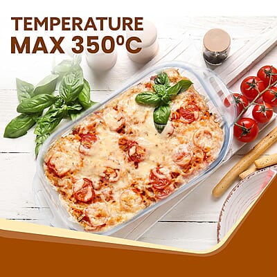AGARO Elite Borosilicate Glass Baking Tray for Kitchen, 800 ml, Baking Dish, Serving Bowl, Oven & Microwave