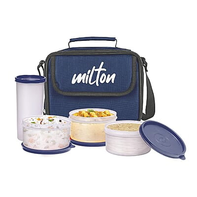 MILTON New Meal Combi Lunch Box, 3 Containers, 280 ml Each and 1 Tumbler, 400 ml