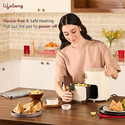 Lifelong Air Fryer 1 Year Warranty 800W, 2.5L, Air Fryer for Home, Electric Air-Fryer with 360° Hot Air Lifelong Air Fryer 1 Year Warranty 800W, 2.5L, Air Fryer for Home, Electric Air-Fryer with 360° Hot Air