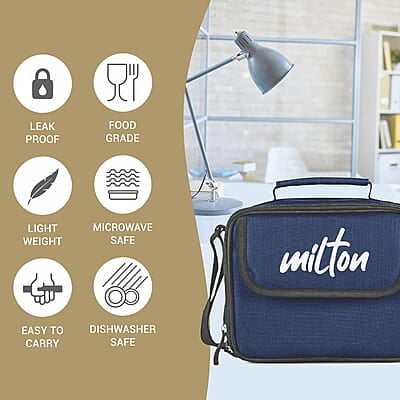 MILTON New Meal Combi Lunch Box, 3 Containers, 280 ml Each and 1 Tumbler, 400 ml