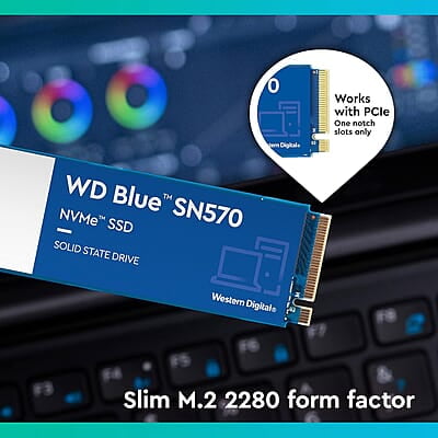 Western Digital WD Blue SN570 1TB SSD NVMe M.2 Western Digital WD Blue SN570 1TB SSD NVMe M.2