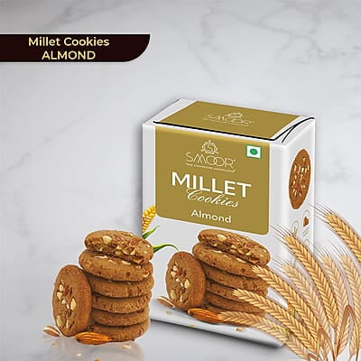 SMOOR Premium Almond Millet Cookies Crunchy & Sweet Gourmet Cookie Biscuits 150g