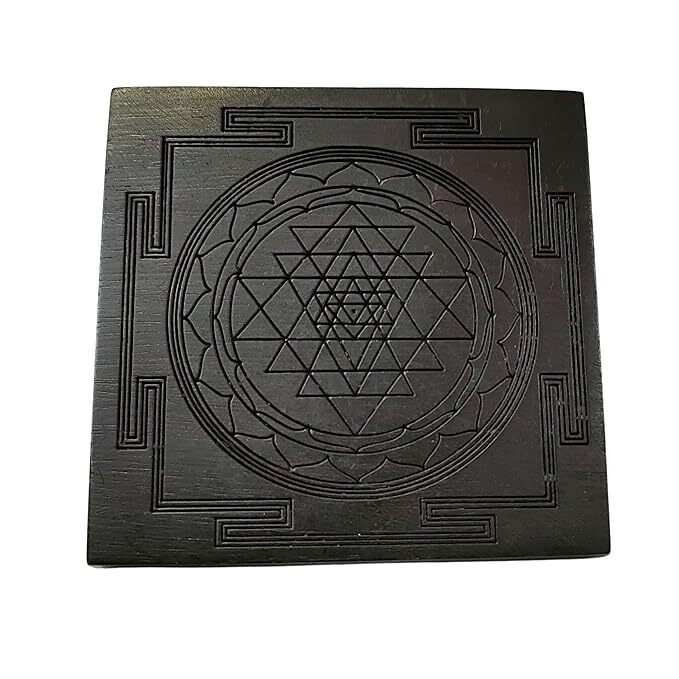 Karungali Sri Yantra | Original Sri Yantra Black Ebony Wood | 100% Natural Unpolished Karungali Vastu Yantra | 3x3 Inches | 1 Piece Karungali Sri Yantra | Original Sri Yantra Black Ebony Wood | 100% Natural Unpolished Karungali Vastu Yantra | 3x3 Inches | 1 Piece