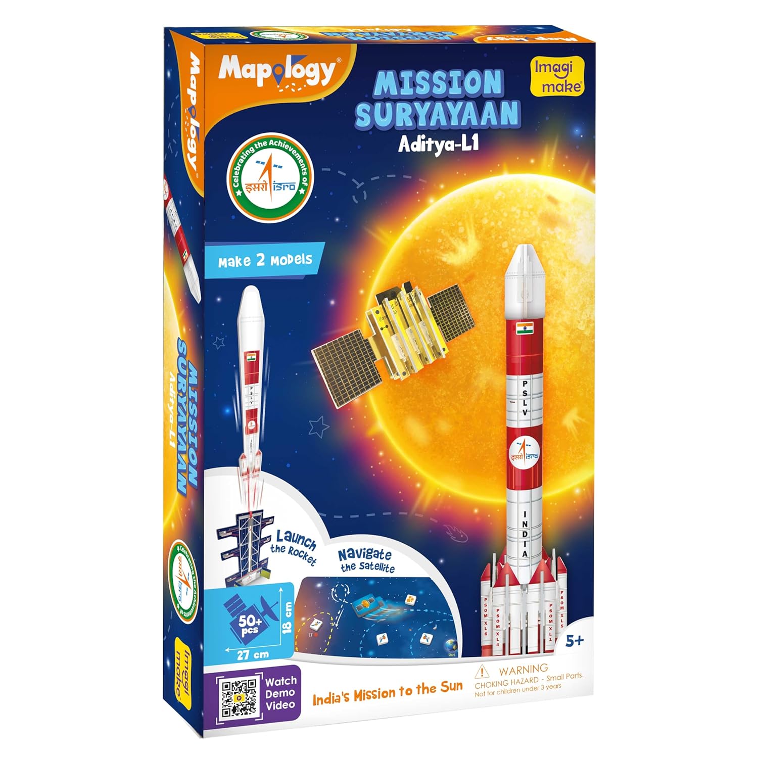 Mapology ISRO Space Toys: Mission Suryayaan Aditya L1 | Rocket Model & Satellite Mapology ISRO Space Toys: Mission Suryayaan Aditya L1 | Rocket Model & Satellite