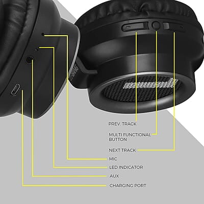 Zebronics-Bang over the ear headphones with Foldable Design and Bluetooth v5.0 headphones, Providing up to 20h* Playback