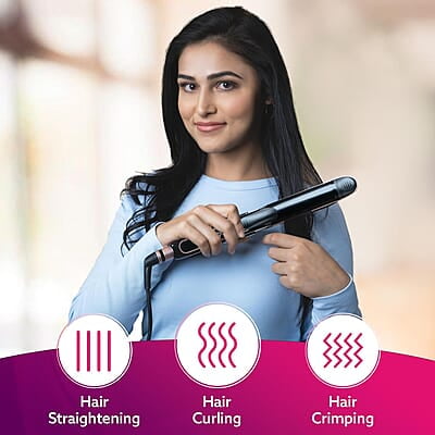 AGARO HS1119 3-in1 Hair Styler, Straightner, Crimper, Curler For Women