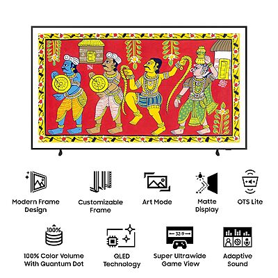 Samsung 109 cm (43 inches) The Frame Series 4K Ultra HD Smart QLED TV QA43LS03BAKLXL