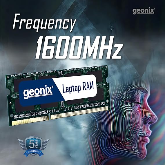 Geonix Laptop RAM, 8 GB DDR3, Frequency-1600 Mhz, (8x2) IC, 204 Pin, 5 Years Warranty Geonix Laptop RAM, 8 GB DDR3, Frequency-1600 Mhz, (8x2) IC, 204 Pin, 5 Years Warranty