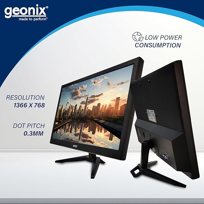 GEONIX 18.5" LED PC Monitor, 1366x768, VGA & HDMI GEONIX 18.5" LED PC Monitor, 1366x768, VGA & HDMI