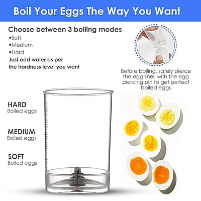 AGARO Crown Instant Egg Boiler 360 Watts, Boils Up to 7 Eggs with 3 Modes Heating/Stainless Steel Body (Silver) AGARO Crown Instant Egg Boiler 360 Watts, Boils Up to 7 Eggs with 3 Modes Heating/Stainless Steel Body (Silver)