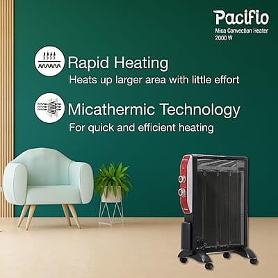 Havells Room Heater 2000W Pacifio Mica| Micathermic Technology for Rapid & Instant Heating