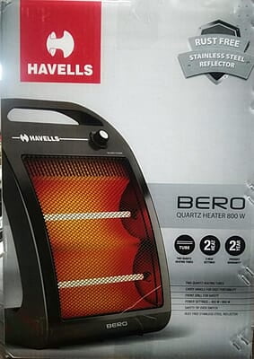 Havells Bero Quartz Heater Black 800 watt 2 Heat Settings