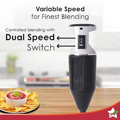 Wonderchef Prima Plus Electric 250 W Hand Blender 2 Speed Button Hot & Cold Blending Wonderchef Prima Plus Electric 250 W Hand Blender 2 Speed Button Hot & Cold Blending