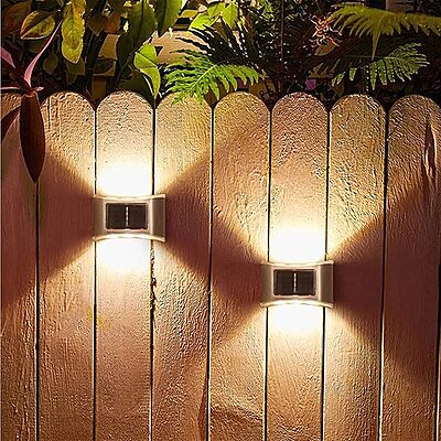 Silver 6 Way Solar Wall Light Auto On Off Water Proof 6 Led Light Warm White Light Waterproof Silver 6 Way Solar Wall Light Auto On Off Water Proof 6 Led Light Warm White Light Waterproof