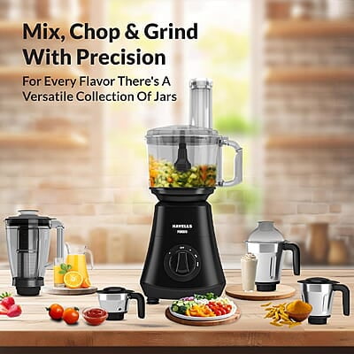 Havells Foodo Heavy Duty 750 Watt 5 Jar Food Processor 21000 Rpm
