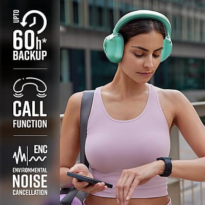 ZEBRONICS Duke 60hrs Playtime Bluetooth Wireless Over Ear Headphone with Mic