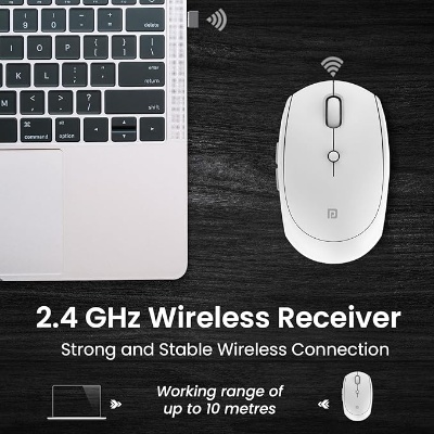 Portronics Toad 30 Wireless Mouse with 2.4 GHz Connectivity, USB Receiver, 6 Buttons, Adjustable DPI, Silicon Grip & Ergonomic Design for PC, Laptop, Mac Portronics Toad 30 Wireless Mouse with 2.4 GHz Connectivity, USB Receiver, 6 Buttons, Adjustable DPI, Silicon Grip & Ergonomic Design for PC, Laptop, Mac