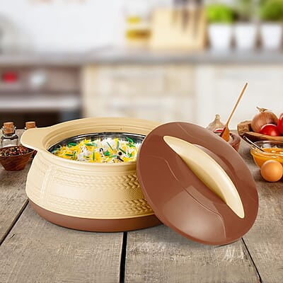 MILTON Adore 1000 Insulated Inner Stainless Steel Casserole, 740 ml, Beige MILTON Adore 1000 Insulated Inner Stainless Steel Casserole, 740 ml, Beige