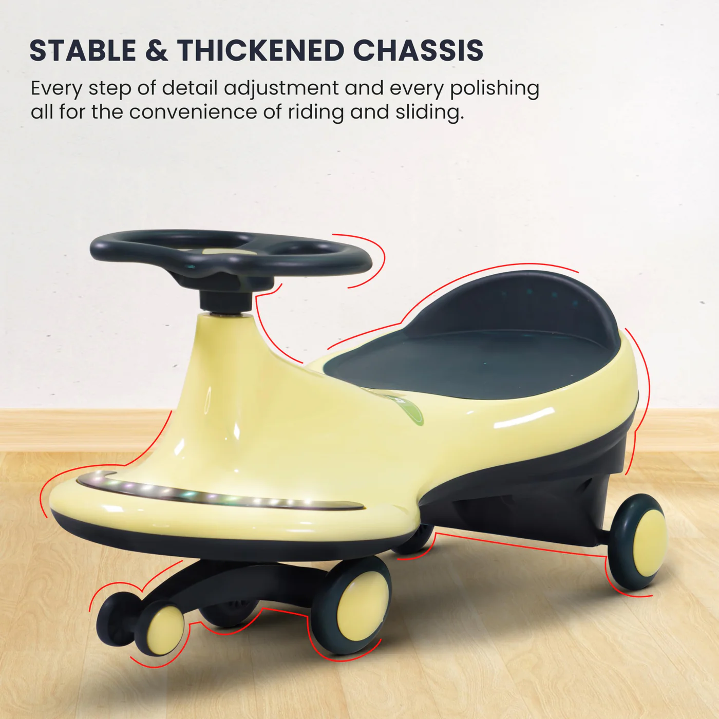 Baybee Trix Go Kids Magic Swing Cars for Kids-Yellow