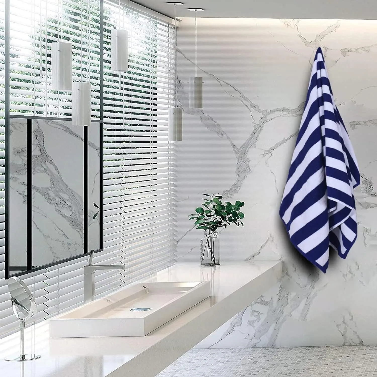 Sofrito Oversized Towels / Bath Sheets / Pool Cabana Blue - Stripe Sofrito Oversized Towels / Bath Sheets / Pool Cabana Blue - Stripe
