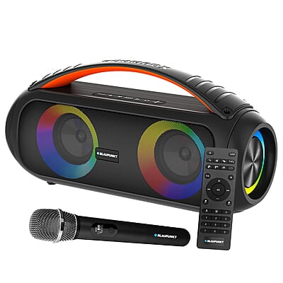 Blaupunkt Newly Launched Atomik BB50 Wireless Bluetooth Party Speaker 50 watts I Premium HD Sound and Monstrous Bass I Karaoke with Mic I TurboVolt Charging I RGB Lights Blaupunkt Newly Launched Atomik BB50 Wireless Bluetooth Party Speaker 50 watts I Premium HD Sound and Monstrous Bass I Karaoke with Mic I TurboVolt Charging I RGB Lights