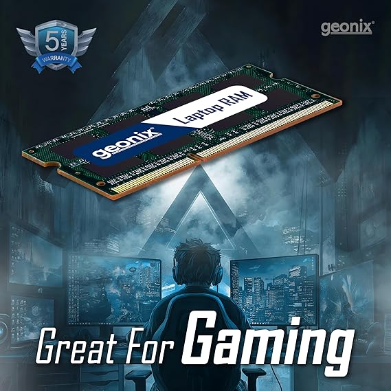 Geonix Laptop RAM, 8 GB DDR3, Frequency-1600 Mhz, (8x2) IC, 204 Pin, 5 Years Warranty Geonix Laptop RAM, 8 GB DDR3, Frequency-1600 Mhz, (8x2) IC, 204 Pin, 5 Years Warranty