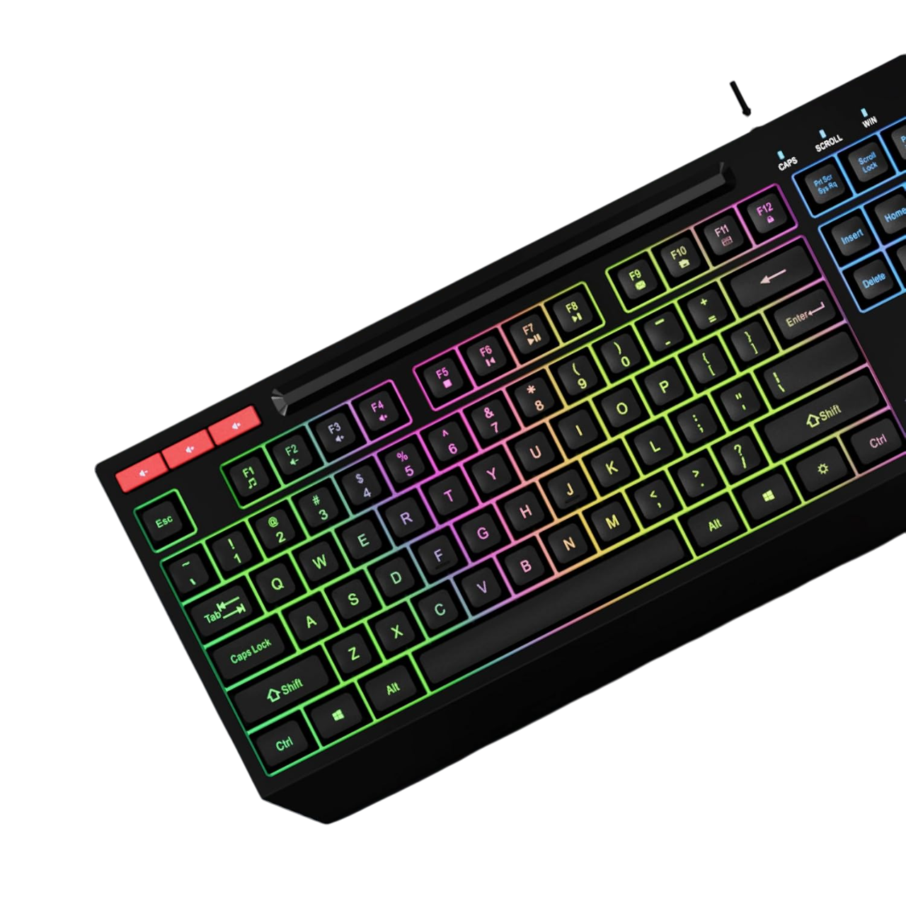 ​Geonix Cruiser Gaming Keyboard, 90 Keys with 3 Multimedia Keys, Rainbow Backlight, Black, K2