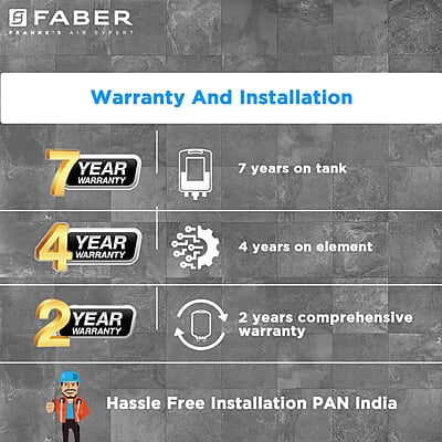 Faber Jazz 15L Vertical Storage Water Heater Titanium Glassline Coated Tank 2000W