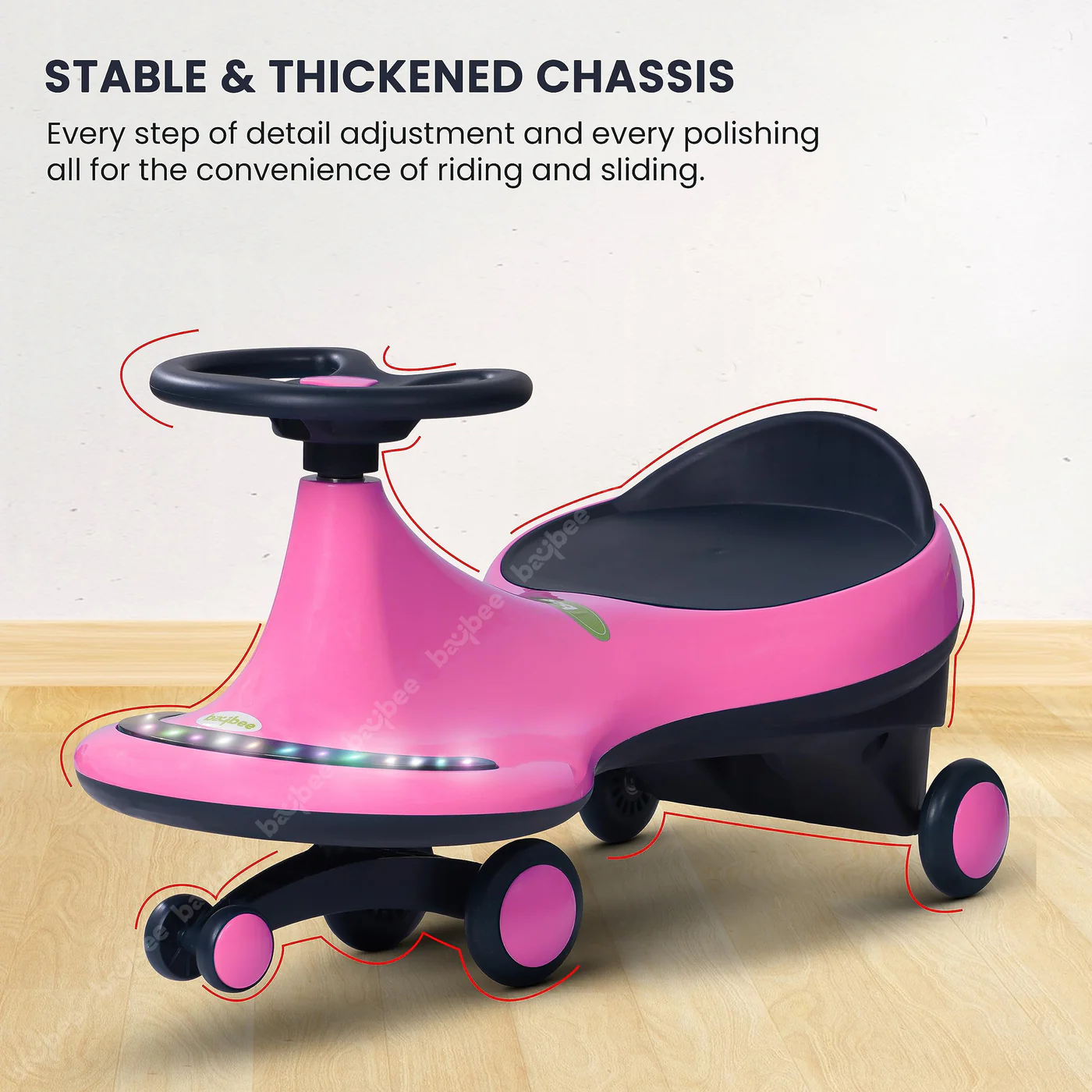 Baybee Trix Go Kids Magic Swing Cars for Kids-Pink