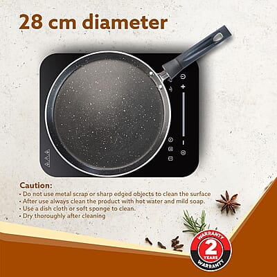 AGARO Elegant Non Stick Tawa, 28 cm Diameter, Induction and Gas Oven