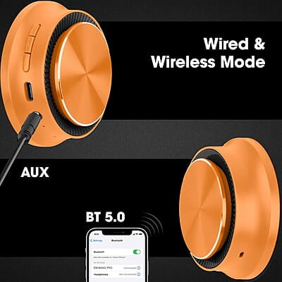 ZEBRONICS Zeb-Bang PRO Bluetooth v5.0 On Ear Headphone, 30H Backup, Foldable Design, Call Function, Voice Assistant Feature, Built-in Rechargeable Battery, Type C Charging, 40mm Driver and AUX.