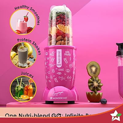 Wonderchef Nutri-blend GO, 22000 RPM 400 W 1 Unbreakable Jar