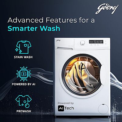 Godrej 7 Kg 5 Star, With AI Tech, I-Sense Technology Fully-Automatic Front Load Washing Machine