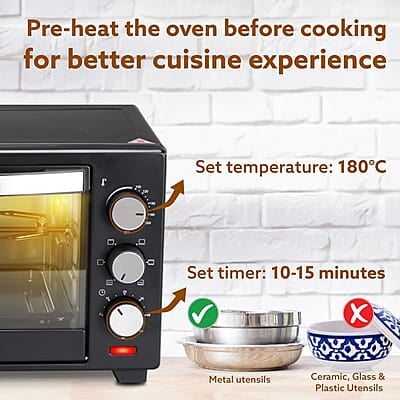 AGARO Marvel 19 Liters Oven Toaster Griller,Motorised Rotisserie Cake Baking Otg With 5 Heating Mode,(Black),1280 Watts