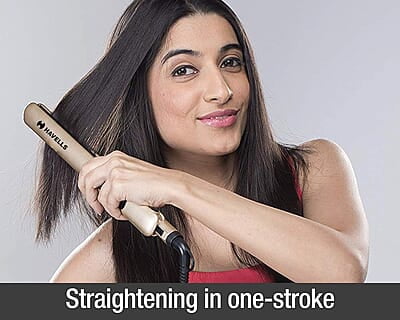 Havells HS4152 Titanium plates professional Hair Straightener; Adjustable temperature with instant heating