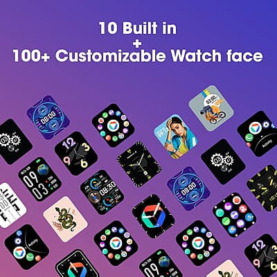 Roll over image to zoom in Zebronics DRIP Smart Watch with Bluetooth Calling, 4.3cm (1.69"), 10 Built-in & 100+ Watch Faces, 100+ Sport Modes, 4 Games, Voice Assistant, 8 Menu UI,