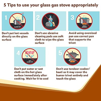 AGARO Regency 2 Burners Gas Stove, Toughened Glass Top, Brass Burners, 1 Small & 1 Medium Size Burner