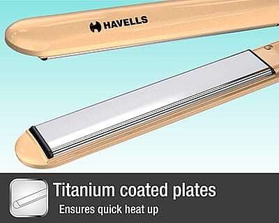 Havells HS4152 Titanium plates professional Hair Straightener; Adjustable temperature with instant heating