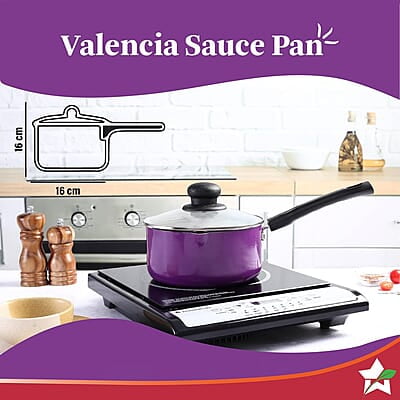 Wonderchef Valencia Non-Stick Sauce Pan with Glass Lid 1.5 litres 2.5 mm Thickness Wonderchef Valencia Non-Stick Sauce Pan with Glass Lid 1.5 litres 2.5 mm Thickness