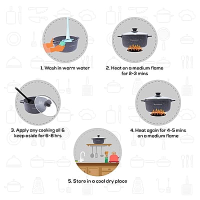 Wonderchef Granite Die-Cast Non-Stick 6-Piece Casserole Set with Lids Purple Wonderchef Granite Die-Cast Non-Stick 6-Piece Casserole Set with Lids Purple