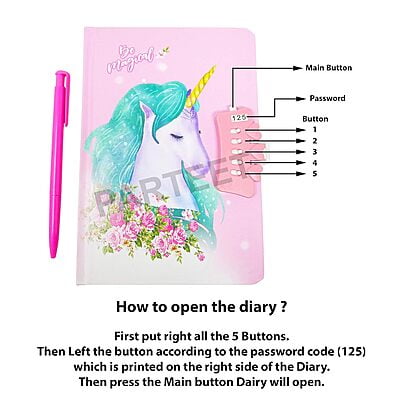 Unicorn Lock Diary With Pen Unicorn Lock Diary With Pen