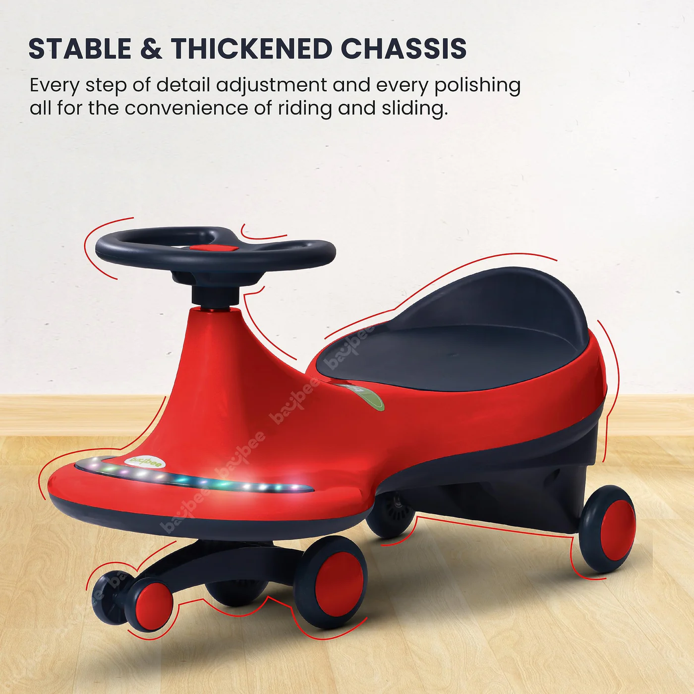 Baybee Trix Go Kids Magic Swing Cars for Kids-Red