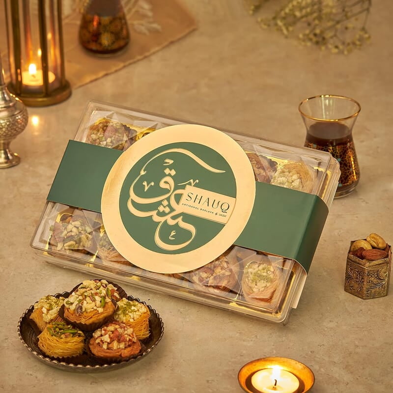 SMOOR SHAUQ Baklava Box Artisanal Turkish Delight 300gm (15 Pieces)