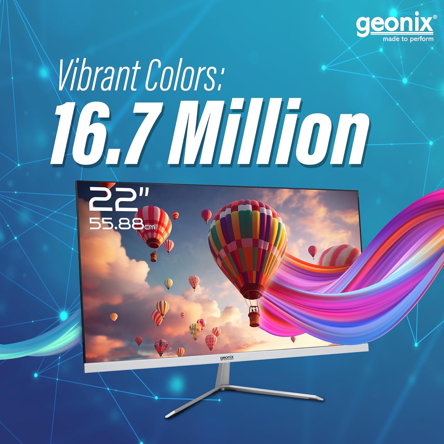 GEONIX 22 Inch (55.88 CM) PC Monitor 3 Years Warranty (‎GXTFT22WH)