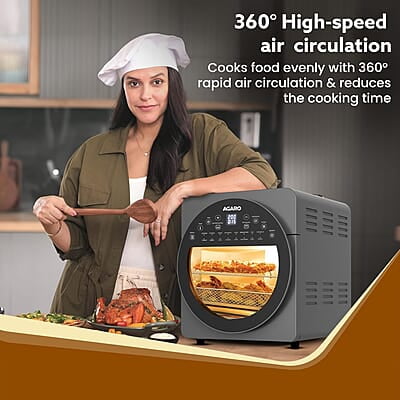 AGARO Elite Air Fryer For Home,14.5L,Rotisserie Convection Oven,1700 watts,Electric Oven,16 Preset Menus