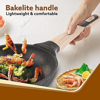 AGARO Imperial Granite Non Stick Fry Pan, 1.1L / 20cm, Cast Aluminium Body