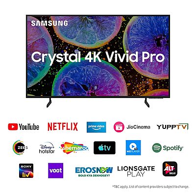 Samsung 108 cm (43 inches) D Series Crystal 4K Vivid Pro Ultra HD Smart LED TV UA43DUE77AKLXL