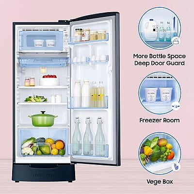 Samsung 183 L, 3 Star, Digital Inverter, Direct-Cool Single Door Refrigerator (RR20C1823U8/HL