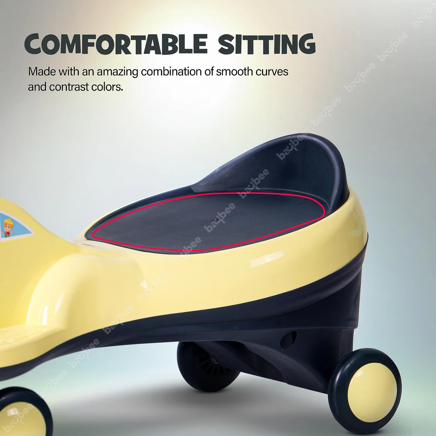 Baybee Flare Magic Swing Cars for Kids with PP Wheels- Yellow