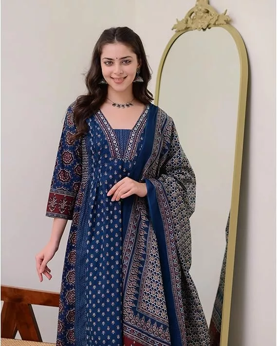 Anarkali Kurta and Pant with Dupatta Set